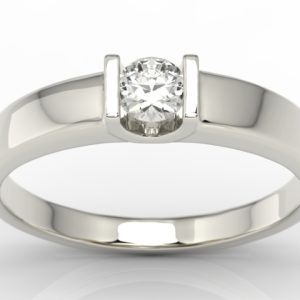 Pierścionek zaręczynowy z białego złota z brylantem JP-9827B