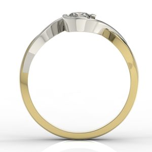 Pierścionek zaręczynowy z żółtego i białego złota z diamentem AP-7527ZB