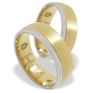 Obrączka z żółtego i białego złota ŁH-04Z-light-m