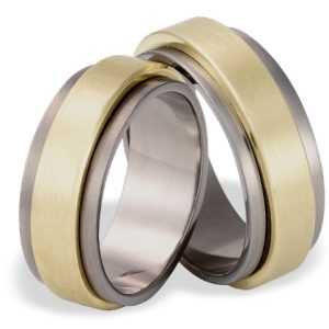 Obrączka z tytanu i żółtego złota SWTG-27/8-m