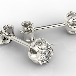 Kolczyk w formie konwalii z diamentem APK-4010B