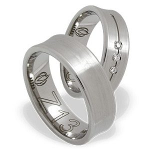 Obrączka z białego złota palladowego ŁZ-13B-m