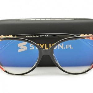 Okulary Kocie Oczy Korekcyjne z Antyrefleksem Zerówki POL-BLF-720AK