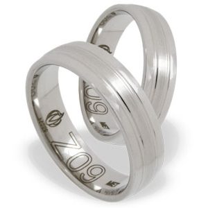 Obrączka z białego złota palladowego ŁZ-09B-light-k