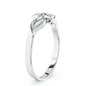 Pierścionek z białego złota z szafirem BP-14B