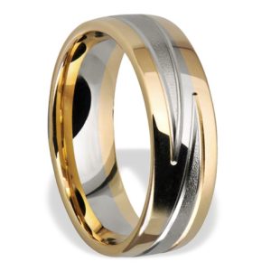 Obrączka z żółtego i białego palladowego złota ŁN-16ZB-k