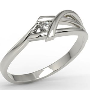 Pierścionek z białego złota z diamentem AP-72B