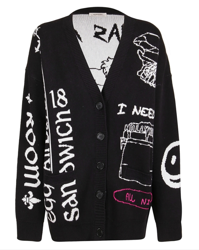 DZIANINOWY KARDIGAN Z JEDWABIEM