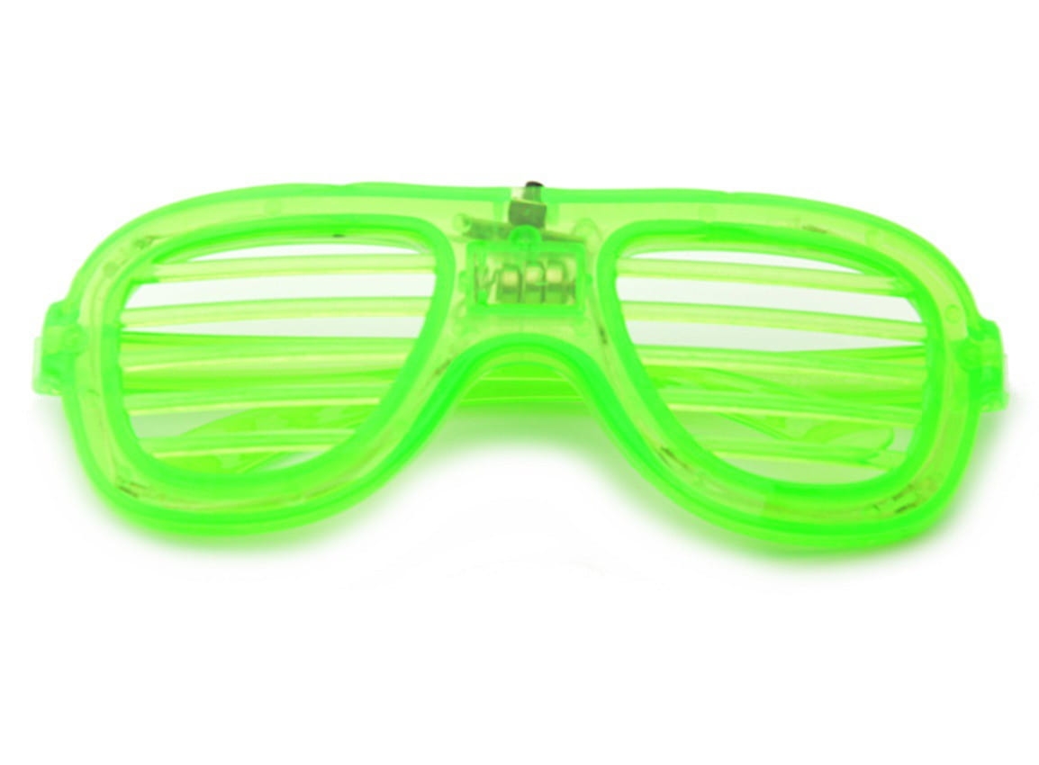 OKULARY ŚWIECĄCE LED imprezowe żaluzje Migające ZIELONE