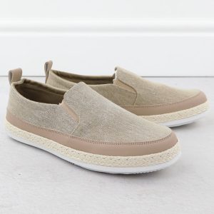 Półbuty męskie espadryle wsuwane khaki Nowacki 0017-T