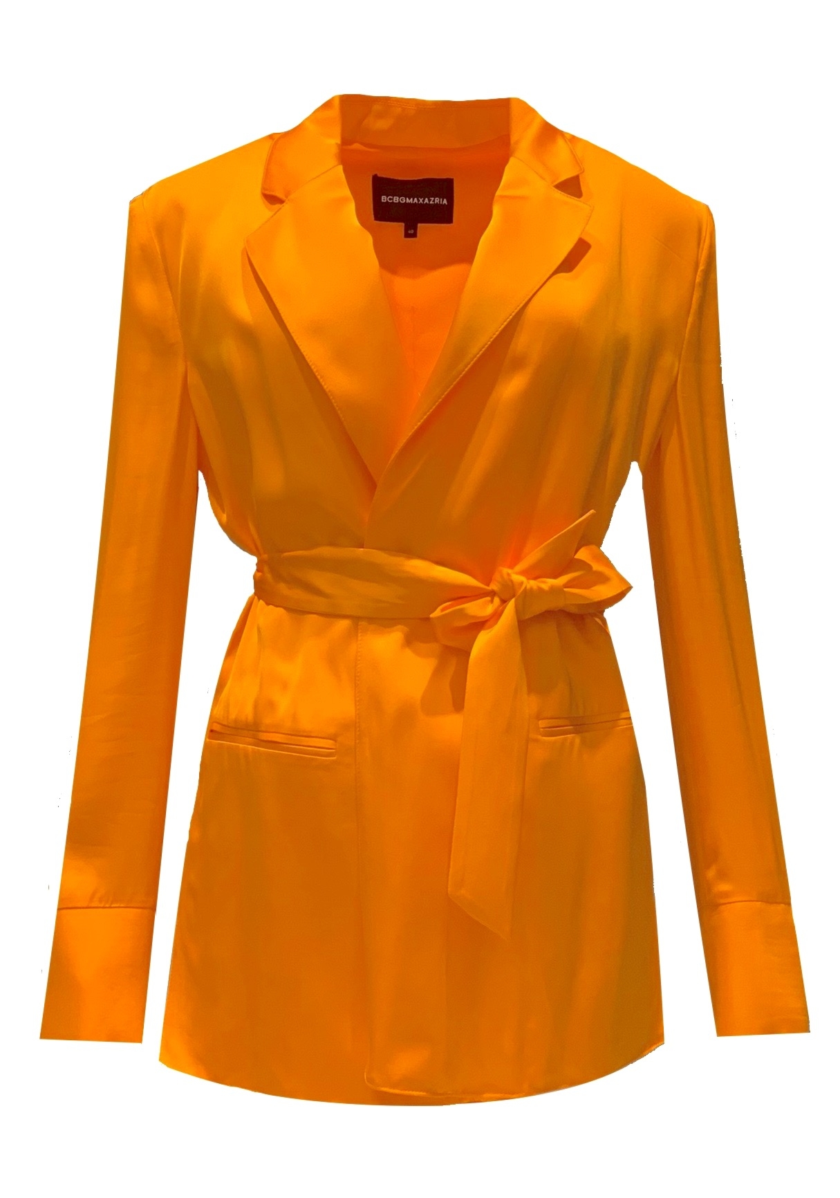 SATYNOWA MARYNARKA Z WIĄZANIEM