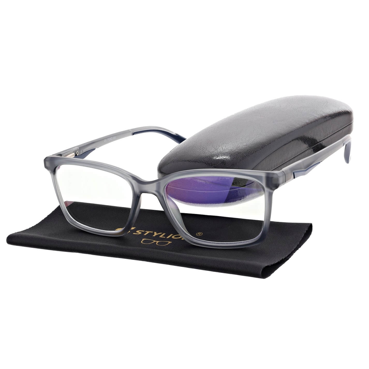 Męskie okulary +2.50 do czytania i komputera Blue Light ST339 szare