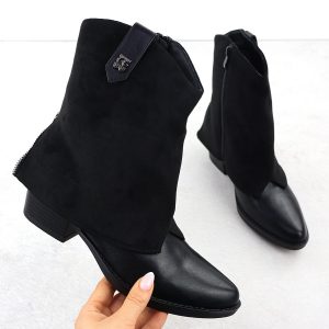 Botki damskie kowbojki czarne Jezzi RMR2382-10