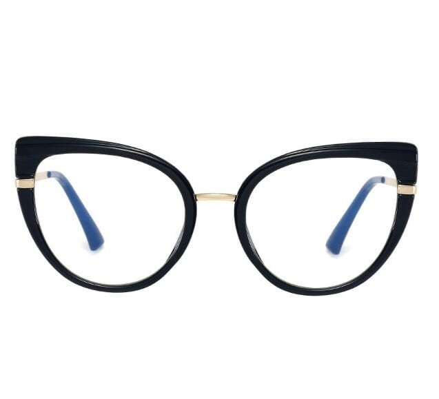 Okulary kocie do komputera damskie z filtrem BLUE Light zerówki 2582