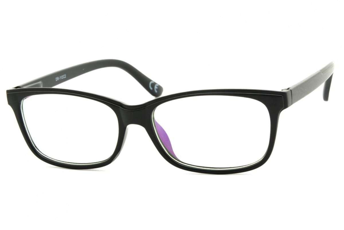 Okulary z filtrem Antyrefleksyjne zerówki Nerdy prostokątne DR-112-C2