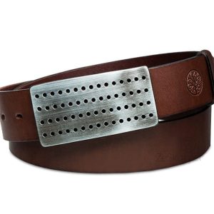 Pasek skórzany BETLEWSKI LIC40-PK-2 Pełna Klamra w pudełku - brązowy