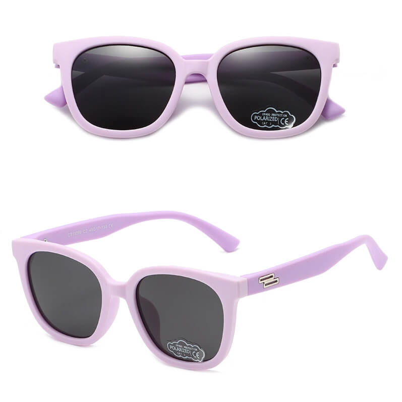 Dziecięce 5-9 lat gumowe okulary przeciwsłoneczne polaryzacyjne POL-JR-66C fioletowe