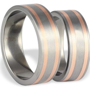 Obrączka z tytanu z czerwonym złotem SWTRG-31/7-m