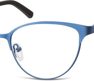 Oprawki okularowe kocie oczy damskie stalowe,giętki zausznik Sunoptic 980A niebieskie