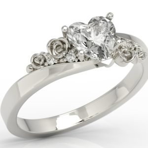 Pierścionek z topazem Swarovski White i cyrkoniami AP-53B