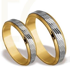Obrączki ślubne z żółtego i białego złota (para) ST-63ZB