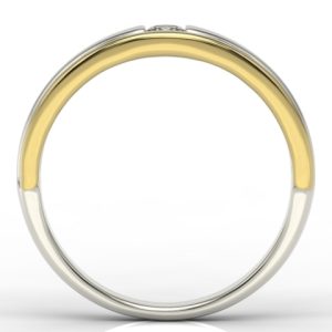 Pierścionek zaręczynowy z białego i żółtego złota z diamentem JP-8810BZ