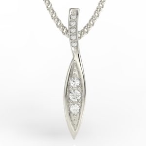 Wisiorek z białego złota z diamentami APW-97B