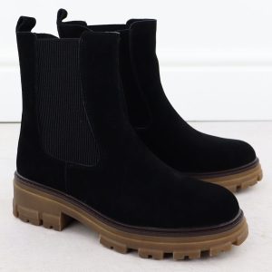 Skórzane botki damskie sztyblety czarne Sergio Leone TR25733-S