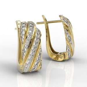 Kolczyki z żółtego złota z diamentami JPK-68Z-R