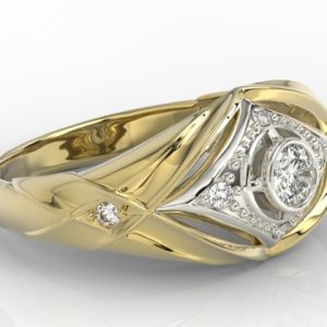 Pierścionek z żółtego i białego złota z brylantami AP-9924ZB