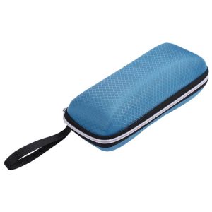 Niebieskie Etui okularowe futerał na zamek z uchwytem ETC-97C