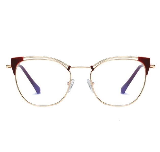 Okulary kocie do komputera damskie z filtrem BLUE Light zerówki 2565-4