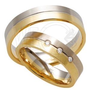 Obrączka z żółtego i białego złota palladowego ŁS-03ZB-light-k