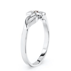 Pierścionek z białego złota z granatem BP-14B