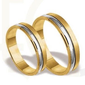Obrączki ślubne z żółtego i białego złota (para) ST-48ZB