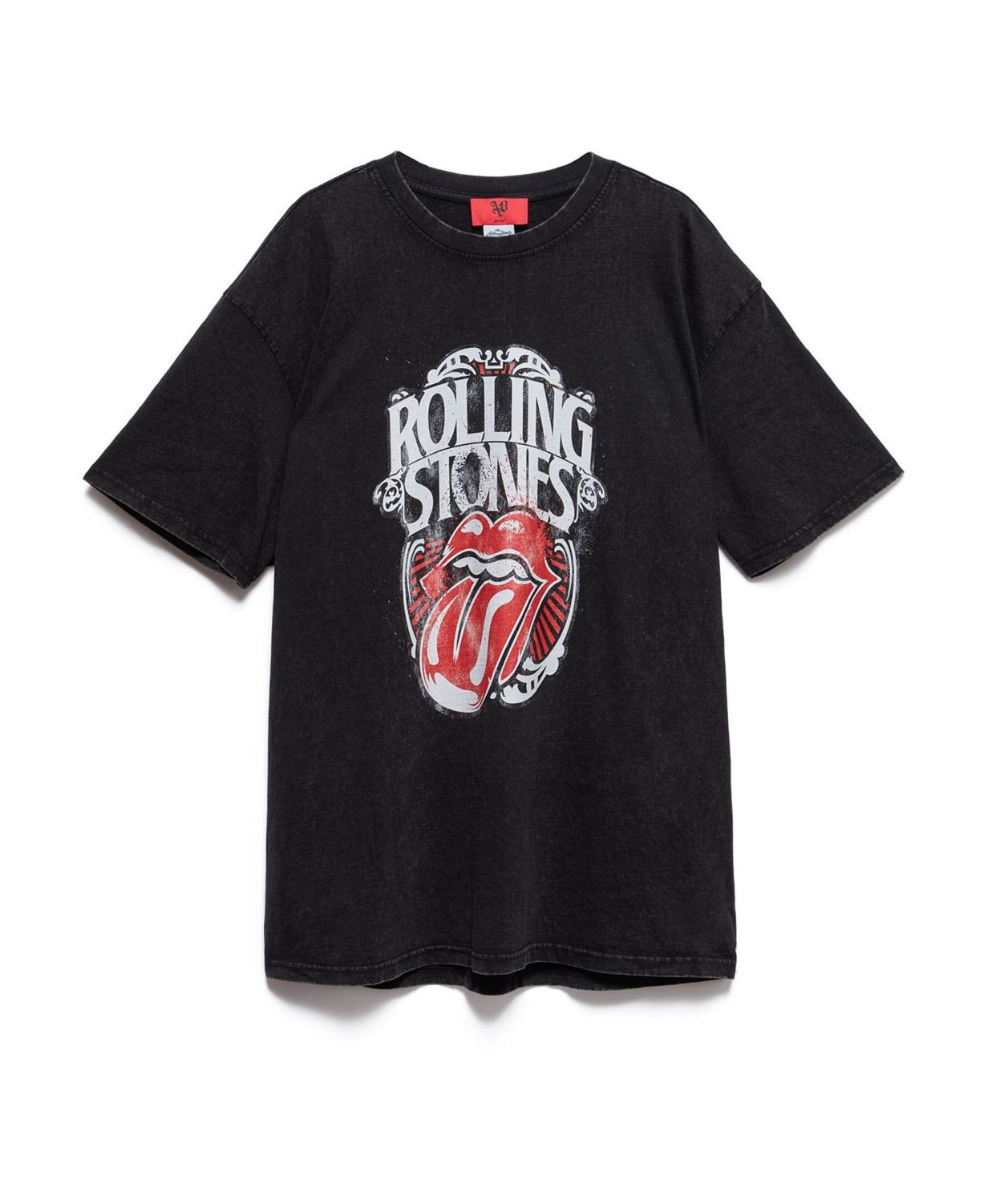 OVERSIZOWY T-SHIRT Z MODNĄ APLIKACJĄ "STONE"