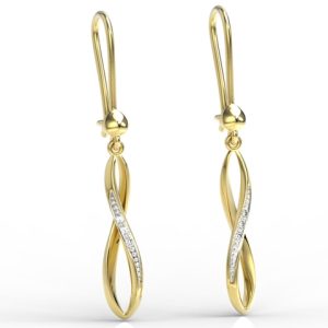 Kolczyki z żółtego złota z cyrkoniamii APK-73Z-R-C