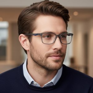 Męskie okulary +3.50 do czytania i komputera Blue Light ST339 szare