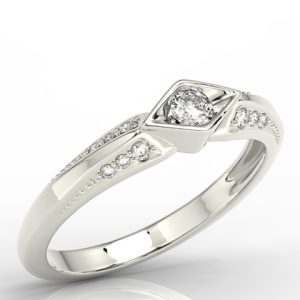 Pierścionek z białego złota z diamentami AP-44B