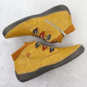 Botki damskie ocieplane komfortowe żółte Rieker 52544-68