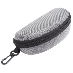 Etui na okulary futerał na zamek z karabińczykiem kolor srebrny