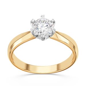 Pierścionek zaręczynowy z żółtego i białego złota z cyrkonią AP-3668ZB-C