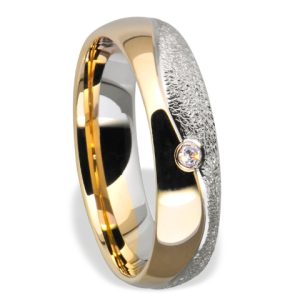 Obrączka z żółtego i białego palladowego złota ŁN-17ZB-k