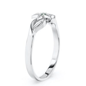 Pierścionek z białego złota ze szmaragdem BP-14B