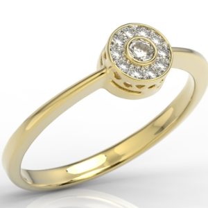 Pierścionek z żółtego złota z diamentami BP-33Z-R