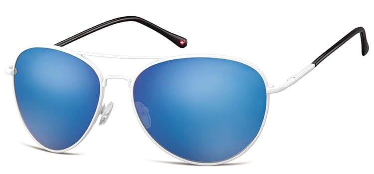 Biale Aviatory okulary lustrzanki MS95E