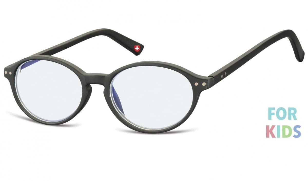 Dziecięce okulary z Filtrem Niebieskim do komputera zerówki Lenonki KBLF2 CZARNE