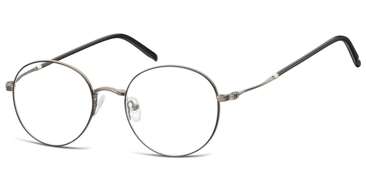 Lenonki okrągłe Okulary oprawki optyczne 927B czarno-grafitowe