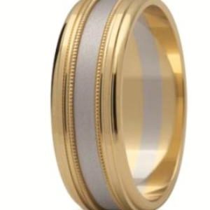 Obrączka z żółtego i białego złota ST-142ZB-k