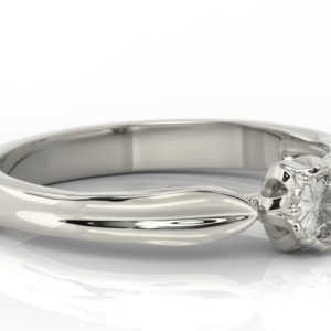 Pierścionek zaręczynowy w kształcie konwalii AP-4016B z białego złota z brylantem.